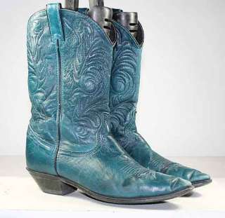 ACME WESTERN/COWBOY BOOTS TEAL LEATHER WOMENS UNDERSLUNG sz 10 M 