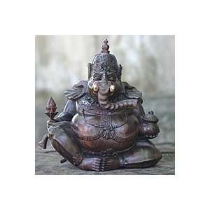  NOVICA Wood sculpture, Lordly Ganesha