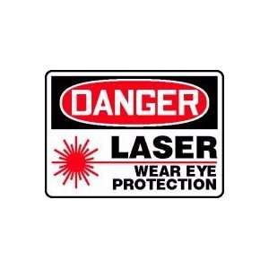 DANGER LASER WEAR EYE PROTECTION (W/GRAPHIC) 10 x 14 Adhesive Dura 