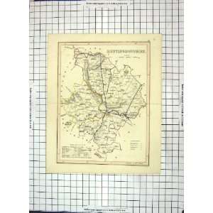  Antique Map Archer Huntingdonshire England Kimbolton 