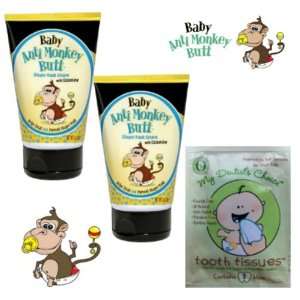 Baby Anti Monkey Butt Cream 3 Oz. **2 Pack** and BONUS Tooth Tissue 