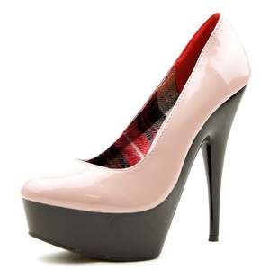 High Heel Closed Womens Shoes,Platform Pumps,Blush Patent size 7.5US 