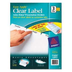  Index Maker, Laser, Punched, 3 Tab, 5/ST, White, Sold as 1 