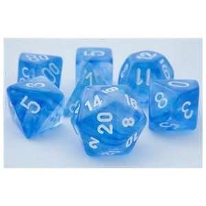   Dice Set (Borealis Blue) role playing game dice + bag Toys & Games