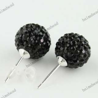   Crystal Authentic 925 Silver Stud Earrings Jewelry Findings  