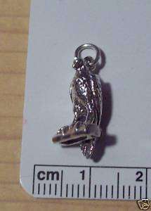 Sterling Silver 3D Bird Peregrine Falcon standing Charm  