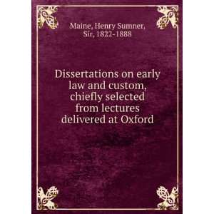   law and custom: Henry Sumner, Sir, 1822 1888 Maine:  Books