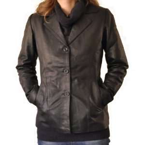  Womens Collared Leather Jacket 