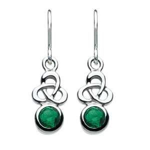  Kit Heath Green Glass Trinity Knot Earrings Celtic Jewelry by Kit 