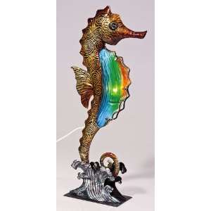  Glass and Metal Seahorse Lamp: Home & Kitchen