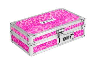 New Pink Cheetah Shear Lock Box Scissors Comb Salon  