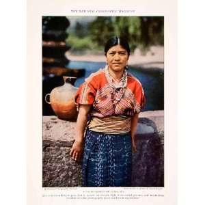  1926 Color Print Comalapa Guatemala Native Woman Cultural 