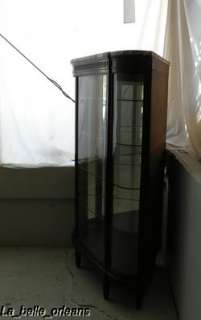SUPERB FRENCH EMPIRE CORNER SHOWCASE CURVED GLASS  