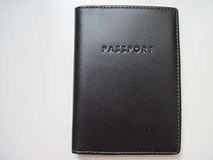 NWT Coach Black Leather Passport Case Holder 61494  