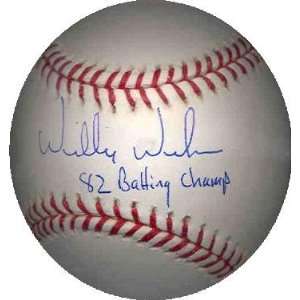 Willie Wilson Signed Baseball   82 AL Batting Champ