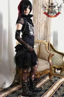 Goth/Punk VAMP 4 TIER corset BAT WING+Cobweb lace Skirt  