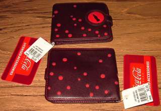 COCA COLA MENS LEATHER WALLET Brown/Red Bifold Licensed NEW  