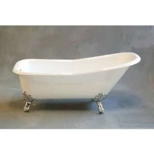  Sign of the Crab P0705W White Tahoe Cast Iron Slipper Tub on Legs 
