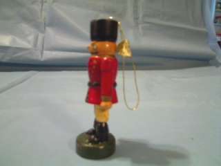   WOODEN TOY SOLDIER IN RED CHRISTMAS ORNAMENT MADE IN SHANGHAI  