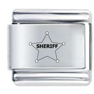  Sheriffs Badge Italian Charms Bracelet Link Pugster 