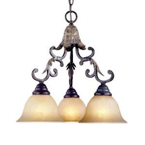 Mystic Rhythm Collection Hanging Three Light Fixture In Cracked Bronze 