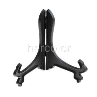Black Plastic Plate Display Easel Stand Holder x 8  