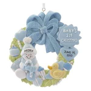  Personalized Baby Wreath Boy Christmas Ornament