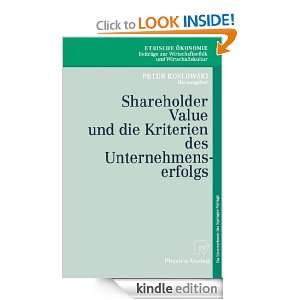 Shareholder Value und die Kriterien des Unternehmenserfolgs (Ethische 