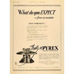   Ad Pyrex Power Insulator Corning Glass New York   Original Print Ad
