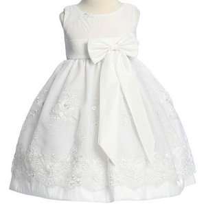   Toddler Little Girls WHITE Flower Girl Dress LITO 12M 7: lito: Baby