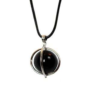  sfera Black Glass Sphere Pendant with 14 inch Black Cord 