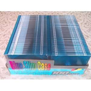  Value Disc Blue Slim Case, CD storage Cases, 100 Pack 