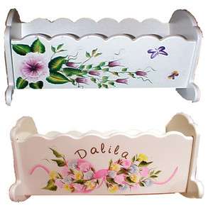 Hand Painted Personalized Wood Doll Cradles Beautiful NEW  
