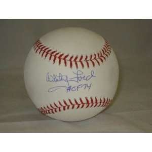  Autographed Whitey Ford Baseball   HOF 74 JSA 