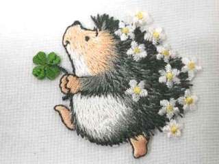 Hedgehog Hedgie Daisy Clover Embroidered Iron On Patch  