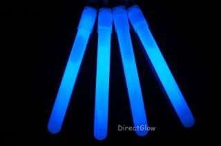 50  4 inch 10mm Blue Glow Stick Necklace w/Lanyards 738435651213 