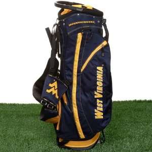 West Virginia Mountaineers Navy Blue Old Gold Fairway Stand Golf Bag