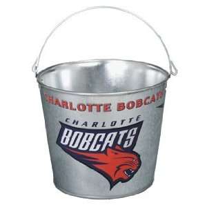 Charlotte Bobcats Galvanized Pail 5 Quart   Ice Buckets  