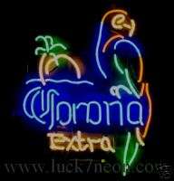 Corona Extra Parrot Palm Tree Neon Beer Sign  