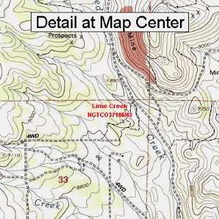   Topographic Quadrangle Map   Lime Creek, Colorado (Folded/Waterproof
