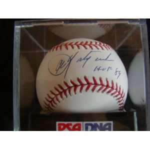  Autographed Carl Yastrzemski Ball   Hof Psa Graded 9 5 