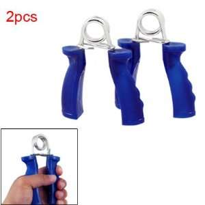 Pair Fitness Exercise Blue Plastic Handle Strength Grip Hand Gripper