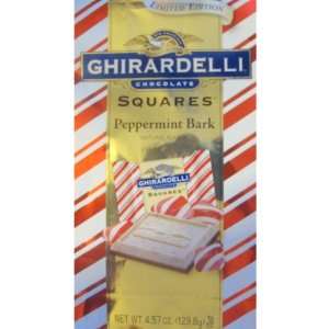 Ghirardelli Peppermint Bark Chocolate Squares 4.57 Oz (Pack of 4)