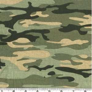  60 Wide Jersey Knit Camo Green/Brown Fabric By The Yard 