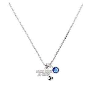 Silver Kick Like a Girl with Enamel Soccer Ball Charm Necklace with 