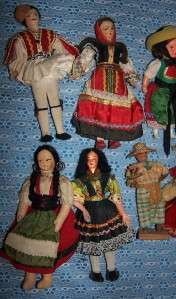 VINTAGE LOT OF SEVEN GREEK DOLLS/ CRETAN PAIR