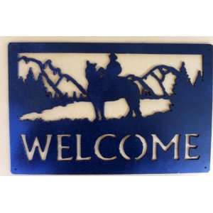    Cowboy,Welcome Sign,Western,Metal Art,Horse,Ranch 