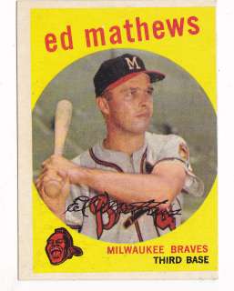 1959 Topps #450 Ed Mathews   Milwaukee Braves, Excellent   Mint 