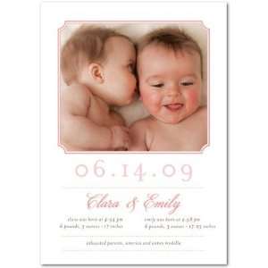  Twins Birth Announcements   Vintage Pair: Posies By Petite 
