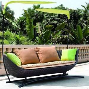   Modern Bask Rattan Outdoor Patio Sun Bed Patio, Lawn & Garden